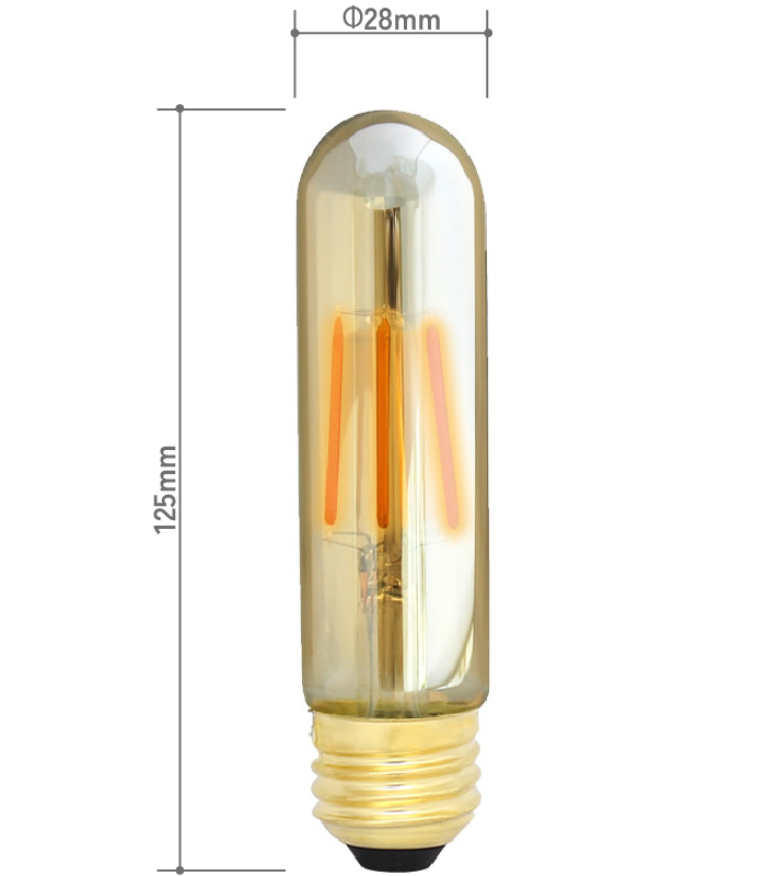 LEDフィラメント電球のチューブ/ライン/ゴールドガラス