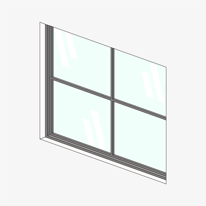 アイアン室内窓の納め方：全体図