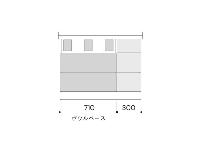 洗面・キット/シングルボウル1050mm幅ボウル左
