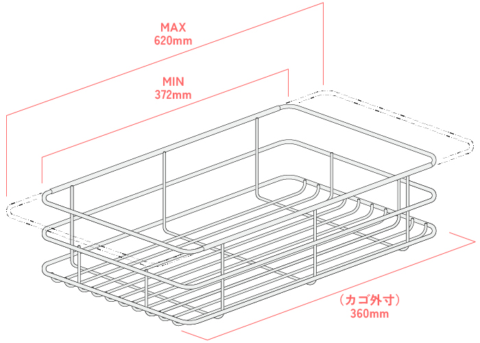 スライド水切りカゴのサイズ
