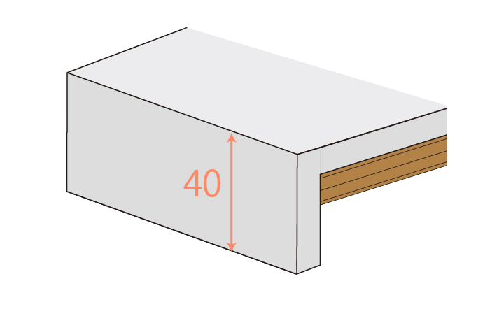 天板厚40mm