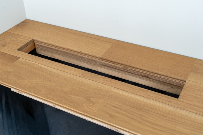 1 墨出しをして丸ノコで開口