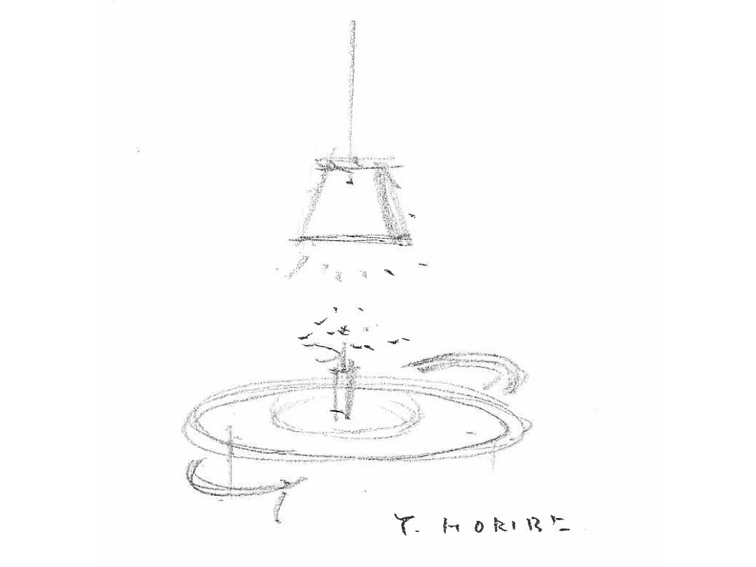台形ペンダント（小）のスケッチ
