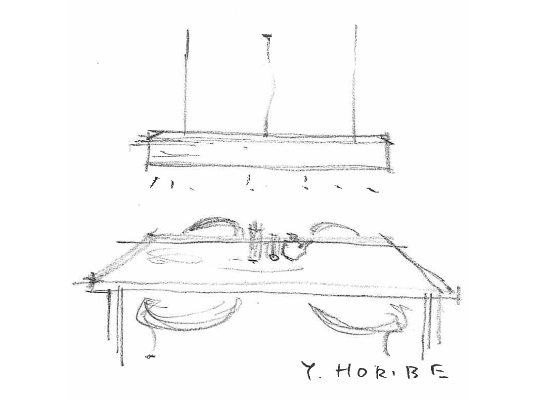 四角ペンダント（長）のスケッチ