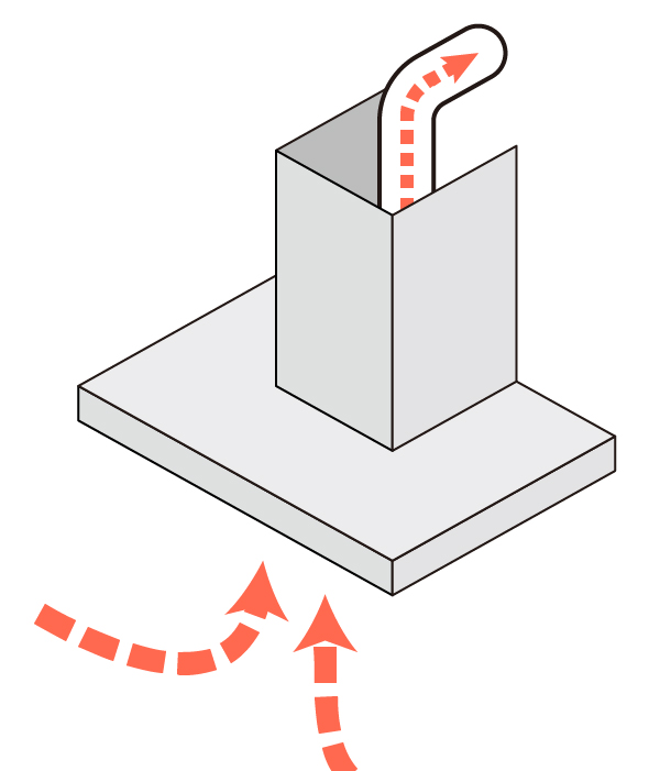 キッチンレンジフードの排気専用図解