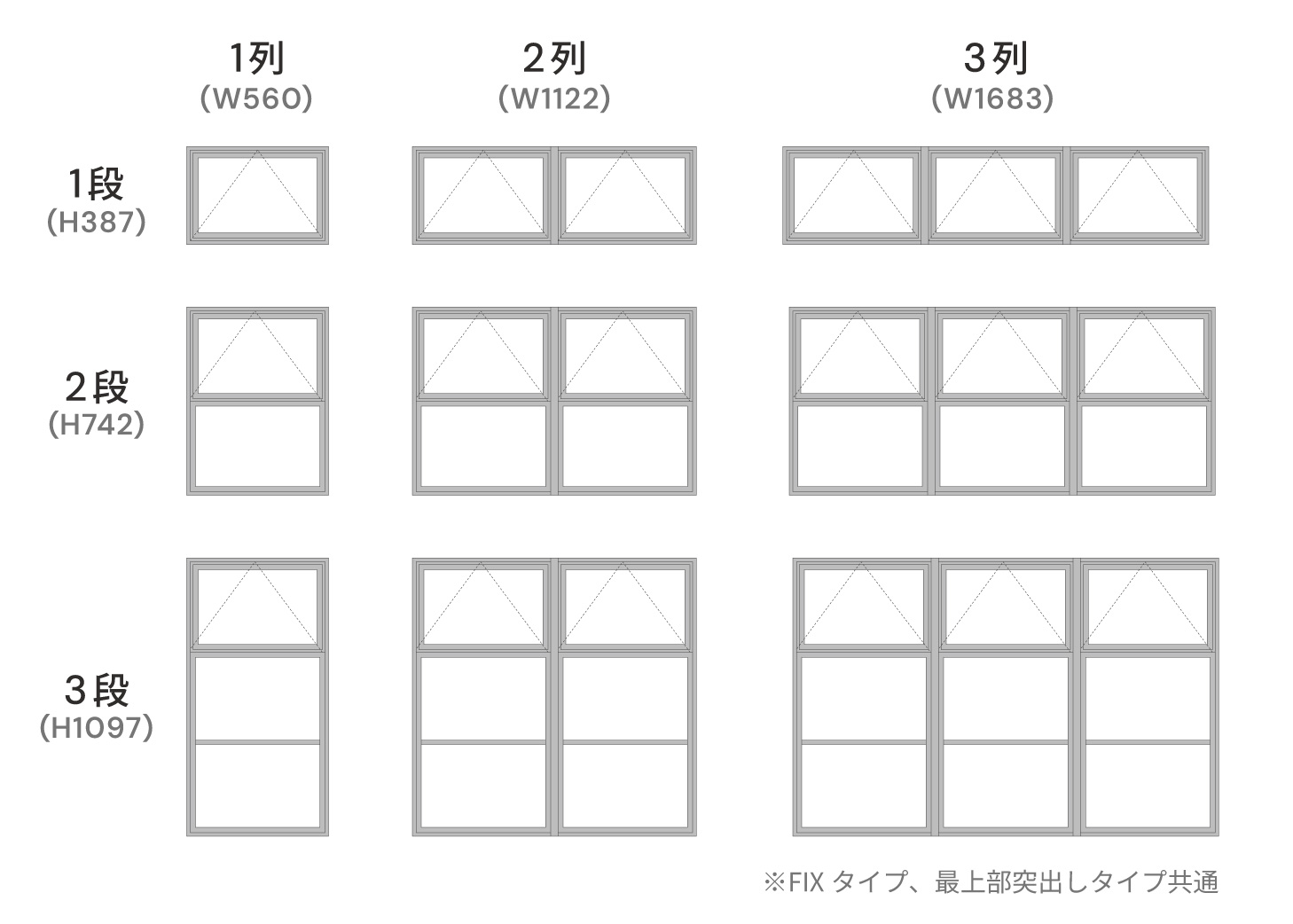 スリムな「ekrea アルミ室内窓」のサイズ展開