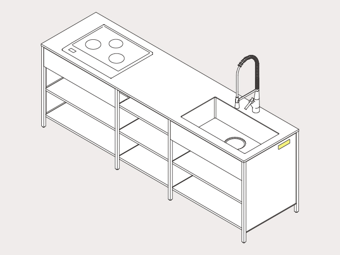 フレームキッチンekrea SHEER kitchenのオプション3：コンセントの設置