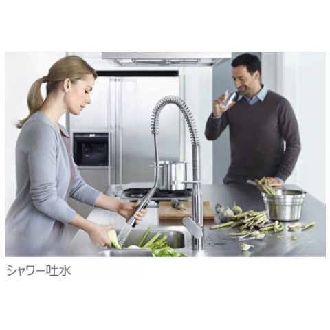 【販売終了】キッチン混合水栓ｽﾌﾟﾘﾝｸﾞｽﾌﾟﾚｰ JP301101/301001 GROHE