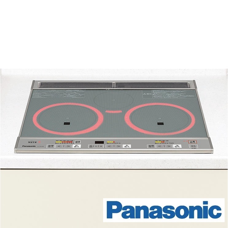 IHﾋｰﾀｰ Panasonic KZ-XS(フラットタイプ) 3口IH.鉄ｽﾃﾝﾚｽ_W60cm_グリルレス