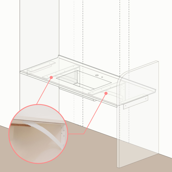 Flex Sink（ﾌﾚｯｸｽｼﾝｸ)専用ブラケット