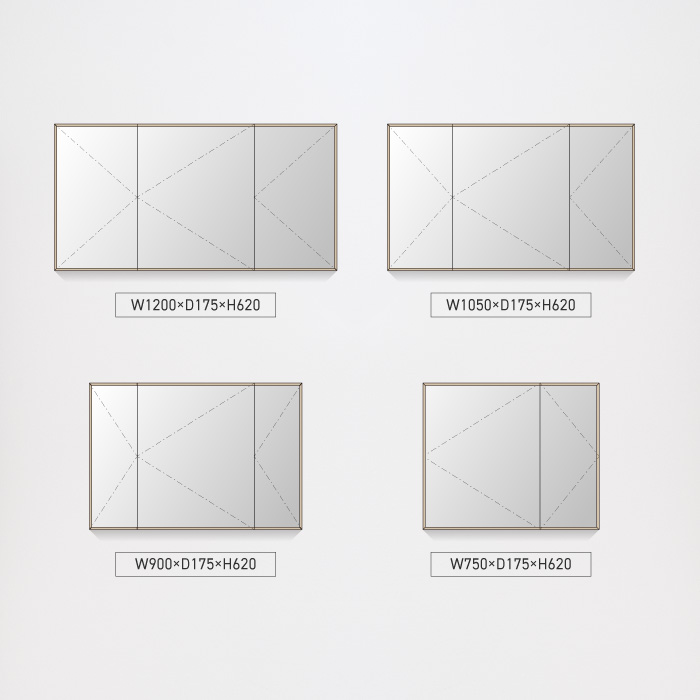 木枠ミラーキャビネット