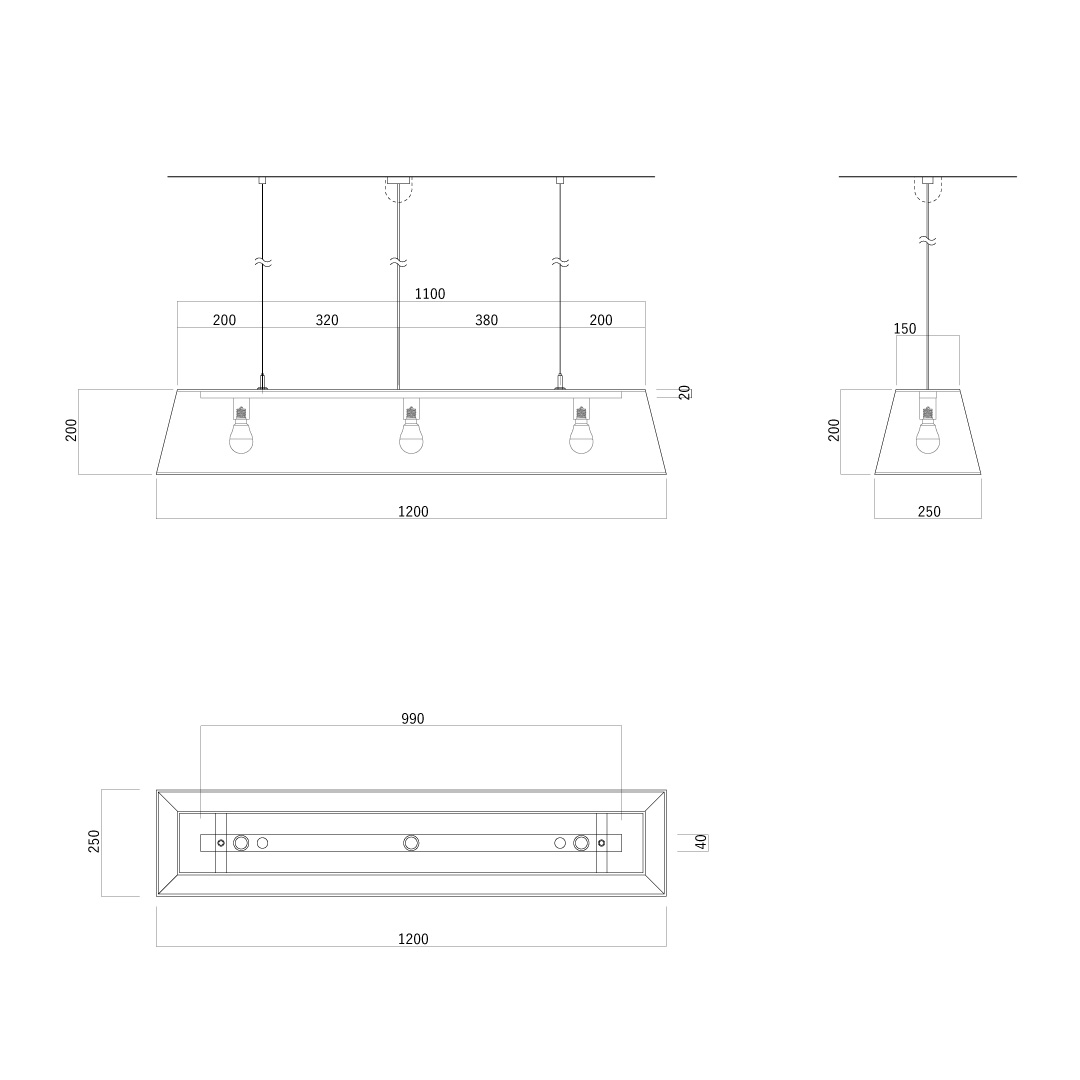 KECKシリーズ 台形ペンダント(長) PDL/堀部安嗣設計