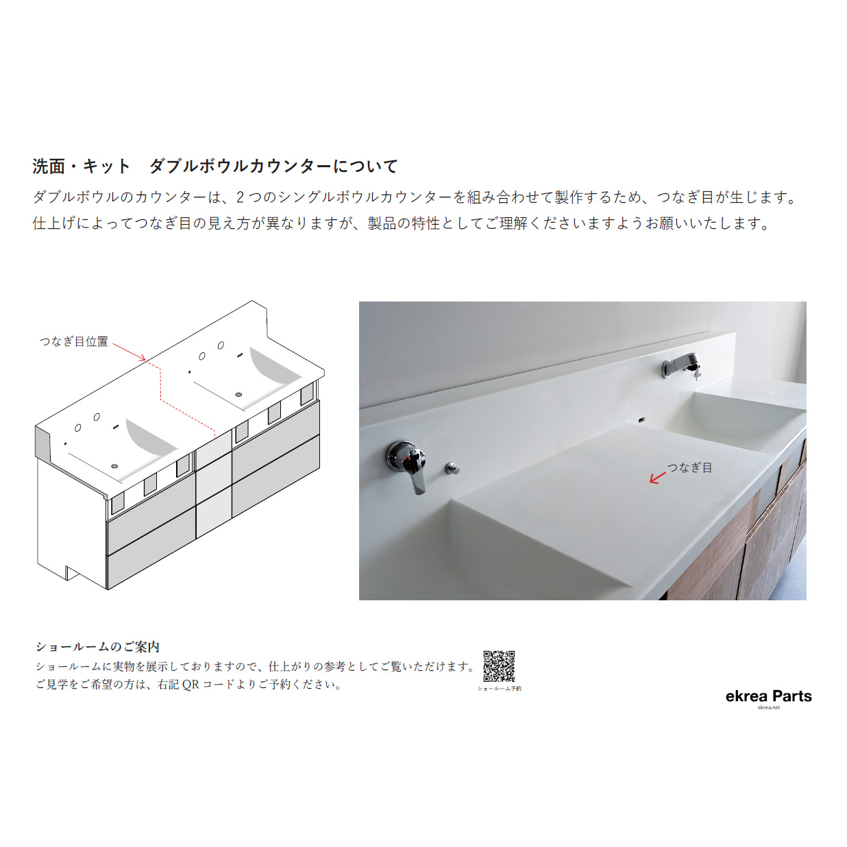 洗面カウンターセット(半完成品)洗面・キット_ダブルボウルタイプ